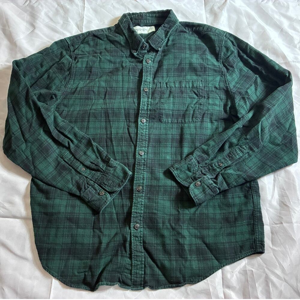 Abercrombie & Fitch Soft Flannel Shirt Men's XXL Black Watch Plaid